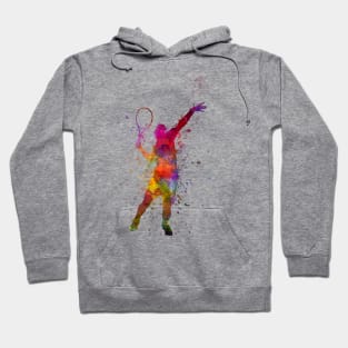 Tennis player in watercolor Hoodie